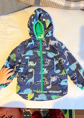 Parlak Yeşil Kapüşonlu Erkek Bebek yağmurluk - Görsel 4