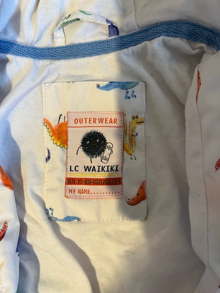 Erkek Çocuk Dinozor Desenli Kapüşonlu Yağmurluk - Görsel 3