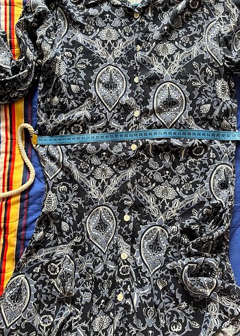 Bohem Gri Desenli Uzun Kollu Kadın Elbise - Görsel 4