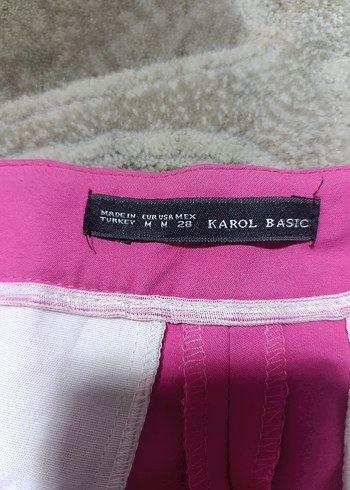 Pembe Rahat Kesim Kadın Kumaş Pantolon - Görsel 2