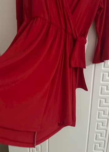 Kırmızı Midi Kadın Sabahlık - Görsel 6