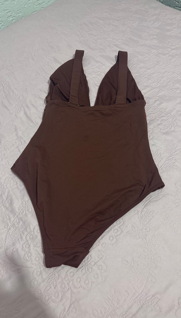 Kahverengi Strappy Kadın Mayo - Görsel 3