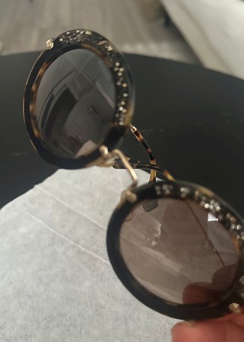 Payet Detaylı Koyu Bej Kadın Gözlük - Görsel 6