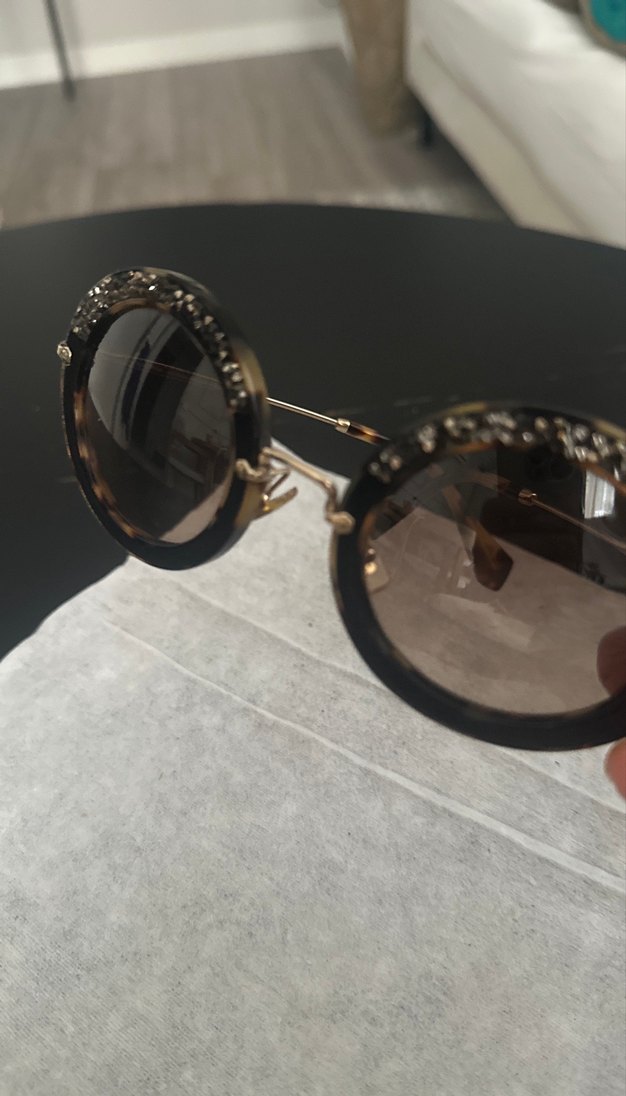 Payet Detaylı Koyu Bej Kadın Gözlük - Görsel 4