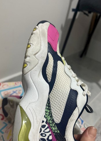 Renkli Platform Topuklu Kadın Spor Ayakkabı - Görsel 6