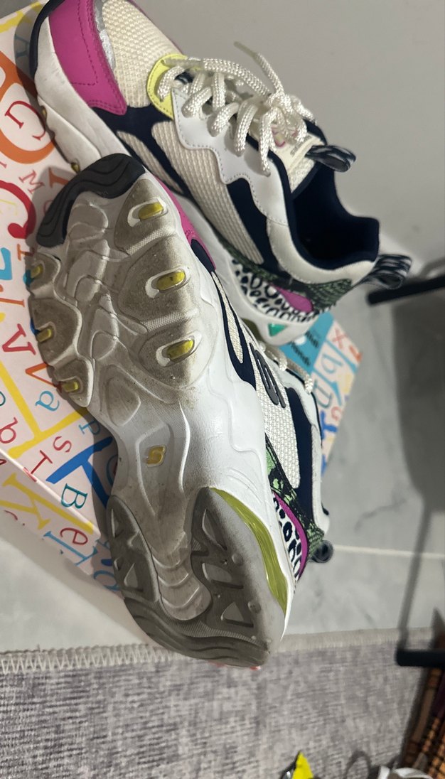 Renkli Platform Topuklu Kadın Spor Ayakkabı - Görsel 5