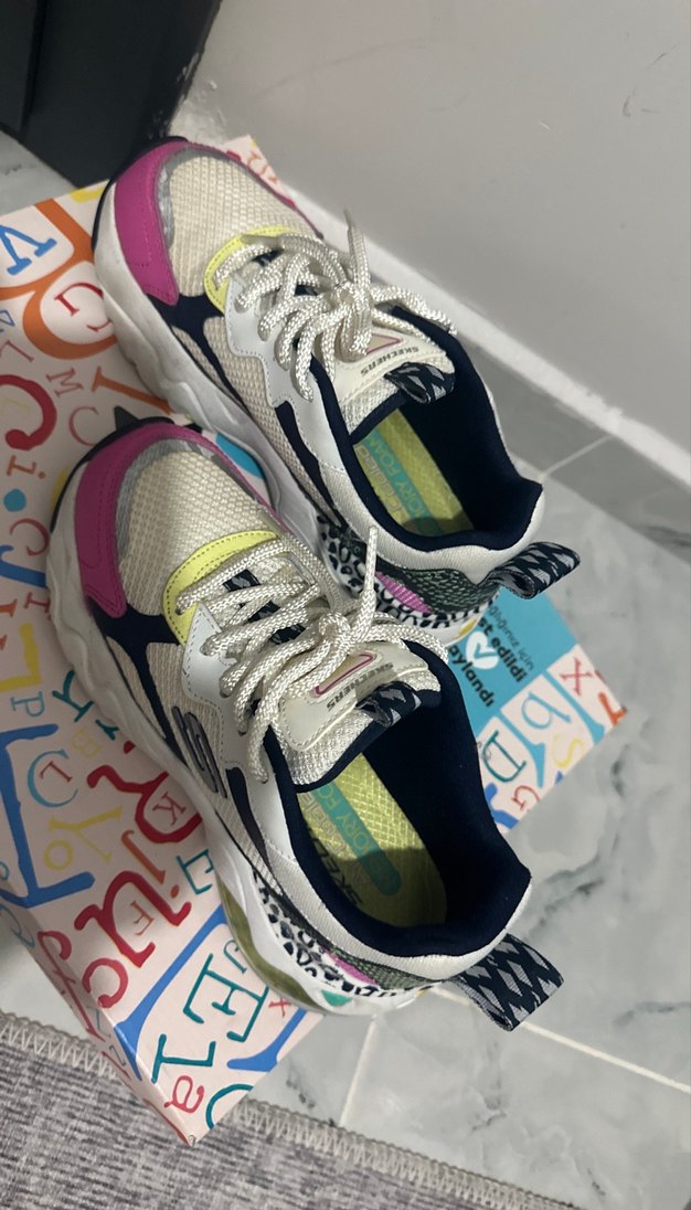 Renkli Platform Topuklu Kadın Spor Ayakkabı - Görsel 3