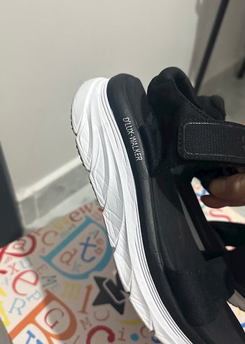 Skechers Siyah Kadın Cırtlı Dolgu Topuklu Sandalet - Görsel 6