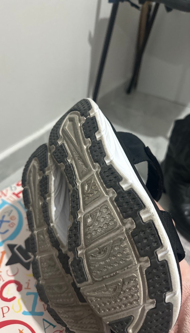 Skechers Siyah Kadın Cırtlı Dolgu Topuklu Sandalet - Görsel 4