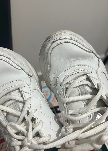 Beyaz Bağcıklı Kadın Spor Ayakkabı - Görsel 6