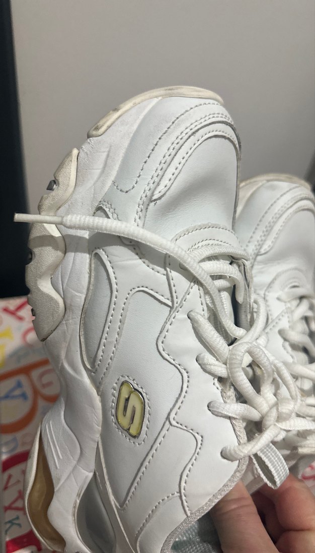 Beyaz Bağcıklı Kadın Spor Ayakkabı - Görsel 5