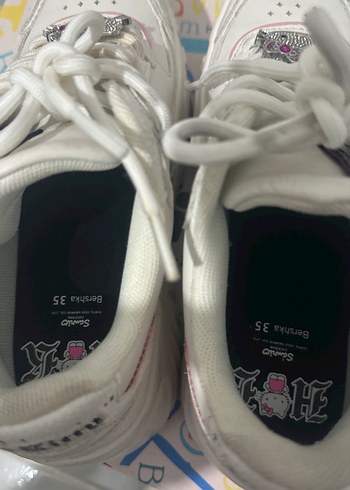 Renkli Baskılı Beyaz Platform Spor Ayakkabı - Görsel 6