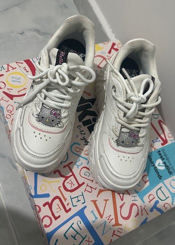 Renkli Baskılı Beyaz Platform Spor Ayakkabı - Görsel 2