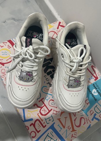 Renkli Baskılı Beyaz Platform Spor Ayakkabı - Görsel 4