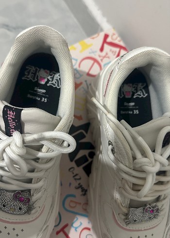 Renkli Baskılı Beyaz Platform Spor Ayakkabı - Görsel 3