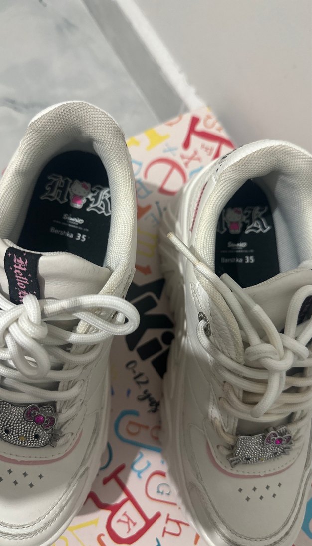 Renkli Baskılı Beyaz Platform Spor Ayakkabı - Görsel 3