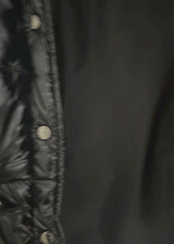 Düğmeli Siyah Deri Kadın Yelek - Görsel 6