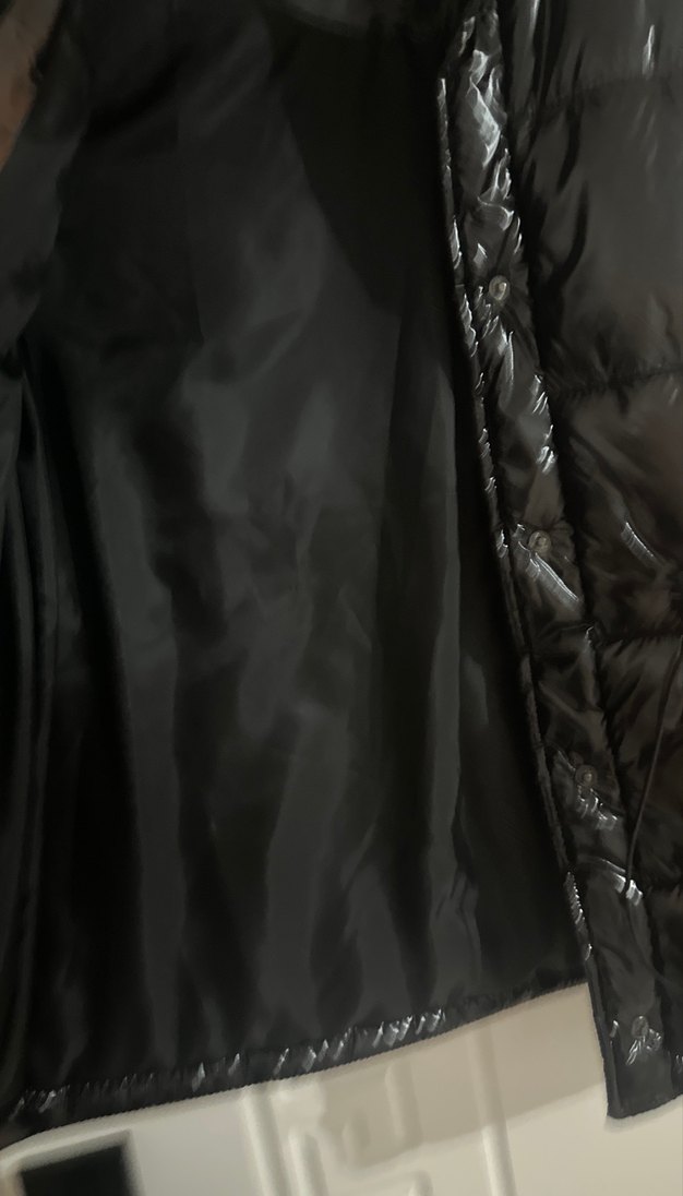 Düğmeli Siyah Deri Kadın Yelek - Görsel 5