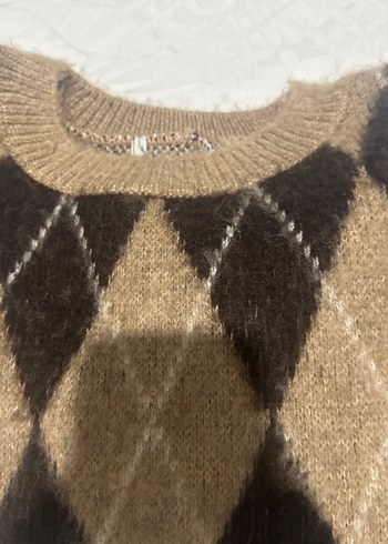 Bohem Tarz Kahverengi Örgü Kazak - Görsel 6