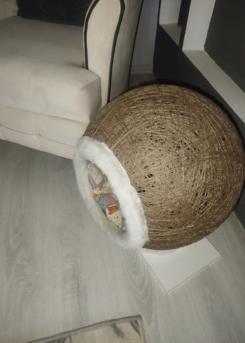 Kahverengi ve gri kedi evi yuvası - Görsel 2