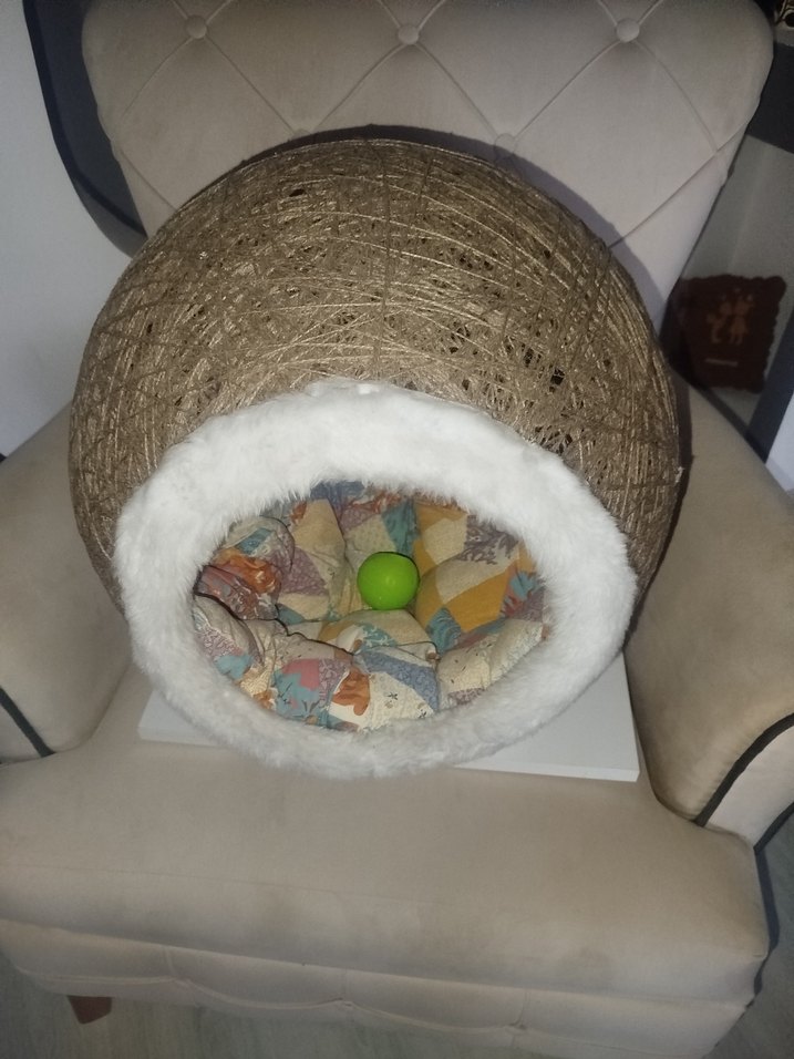 Kahverengi ve gri kedi evi yuvası - Görsel 5