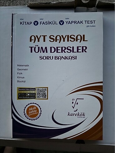 karekök yayınları ayt sayısal tüm dersler soru bankası