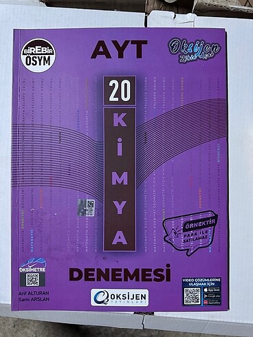 çap oksijen ayt kimya 20li deneme