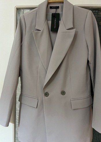 Trendyol & Milla Gri Uzun Kollu Kadın Blazer Ceket