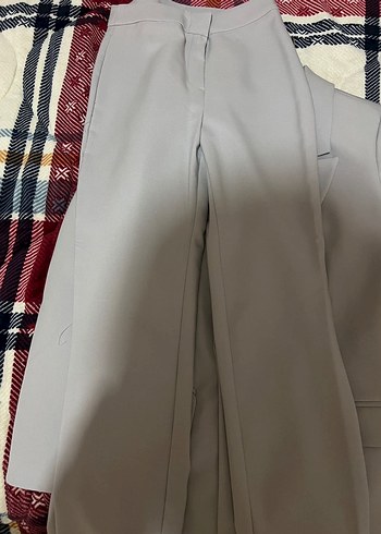 38 Beden Gri Uzun Kollu Kadın Blazer Ceket