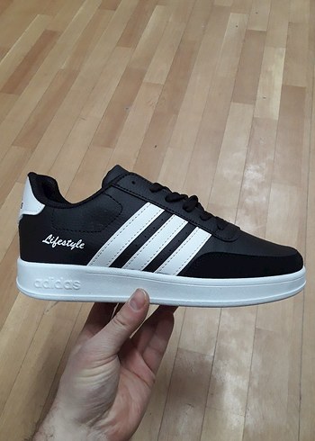 Siyah Beyaz Adidas Lifestyle Erkek Spor Ayakkabı - Görsel 5