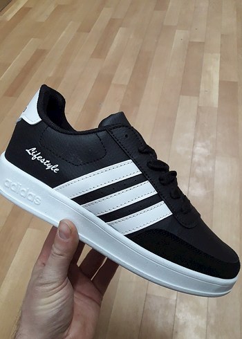 Siyah Beyaz Adidas Lifestyle Erkek Spor Ayakkabı - Görsel 4