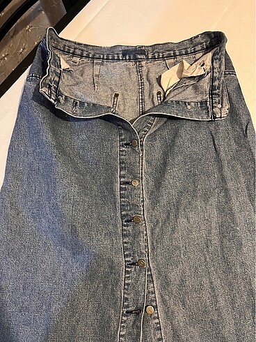 40 Beden mavi Renk #maxi jean etek