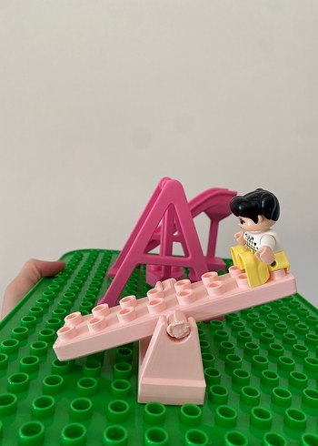 Pembe Lego duplo uyumlu park seti