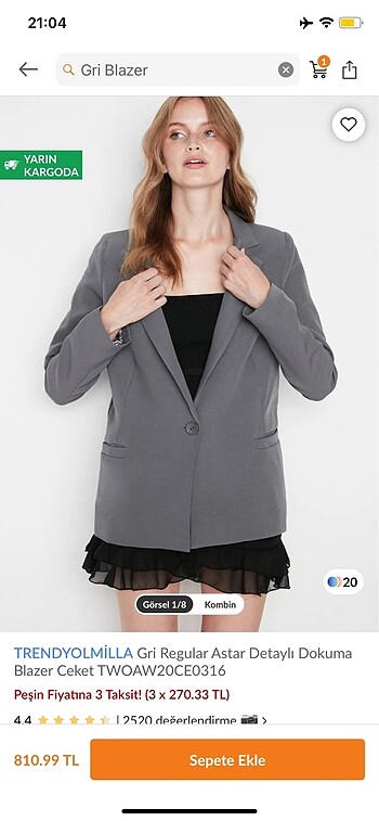 Milla gri blazer - ceket