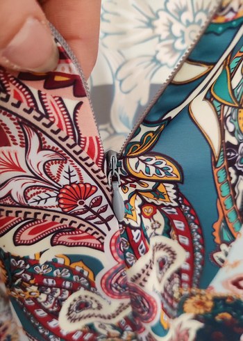 Çok Renkli Uzun Elbise - Görsel 5