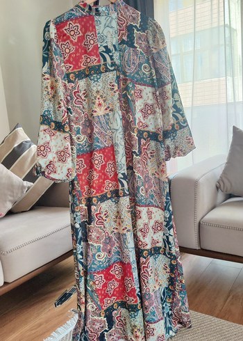 Çok Renkli Uzun Elbise - Görsel 8