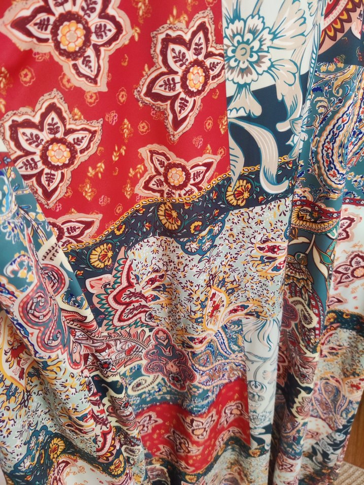 Çok Renkli Uzun Elbise - Görsel 4