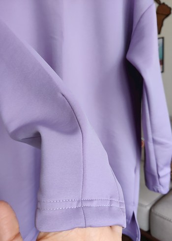 Mor Rahat Kesim Uzun Kollu Midi Tunik - Görsel 3