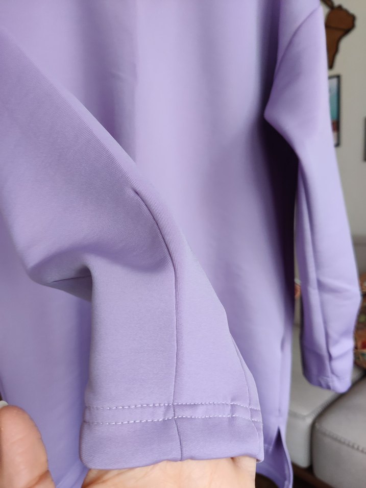 Mor Rahat Kesim Uzun Kollu Midi Tunik - Görsel 3