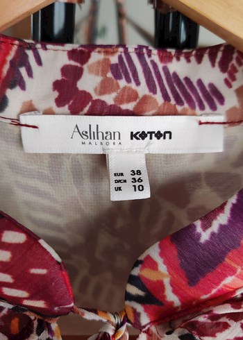 Renkli Bohem Mini Elbise - Görsel 4