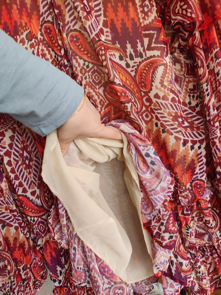 Renkli Bohem Mini Elbise - Görsel 3