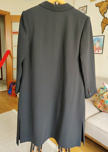 Kadın Siyah Uzun Ceket - Görsel 4