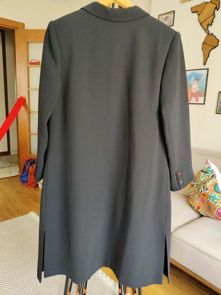 Kadın Siyah Uzun Ceket - Görsel 4