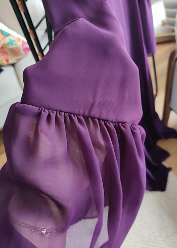 Mor Uzun Kollu Salaş Elbise - Görsel 4