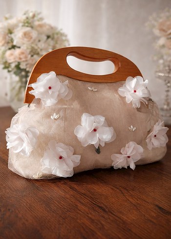 ahşap burslu şık çanta - Görsel 2