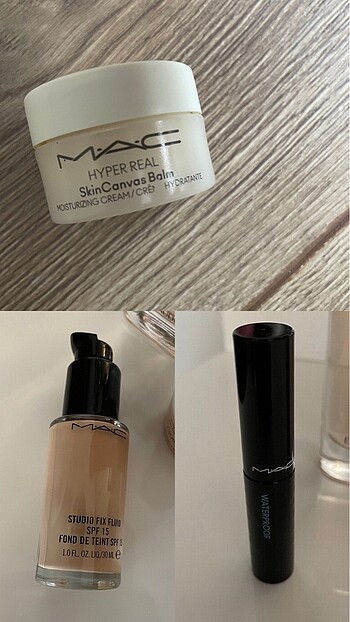 Mac fondöten. Mac maskara. Mac makyaj bazı