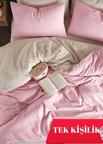 Pembe Tek Kişilik Nevresim Takımı