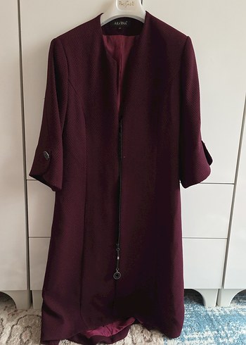 Alvina Bordo Uzun Kadın Klasik Kaban