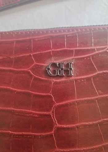 Diğer Bordo Yılan Derisi Desenli Deri Clutch Çanta