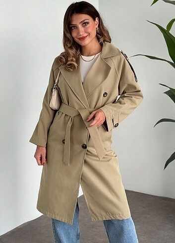 m Beden Zara model haki trençkot